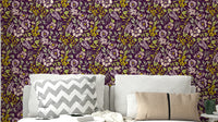 Dark green floral tapestry wallpaper

