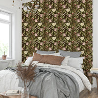 A beautiful modern art wall mural of delicate flowers.

