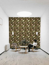 A graceful subtle bloom wall mural in soft, elegant tones.

