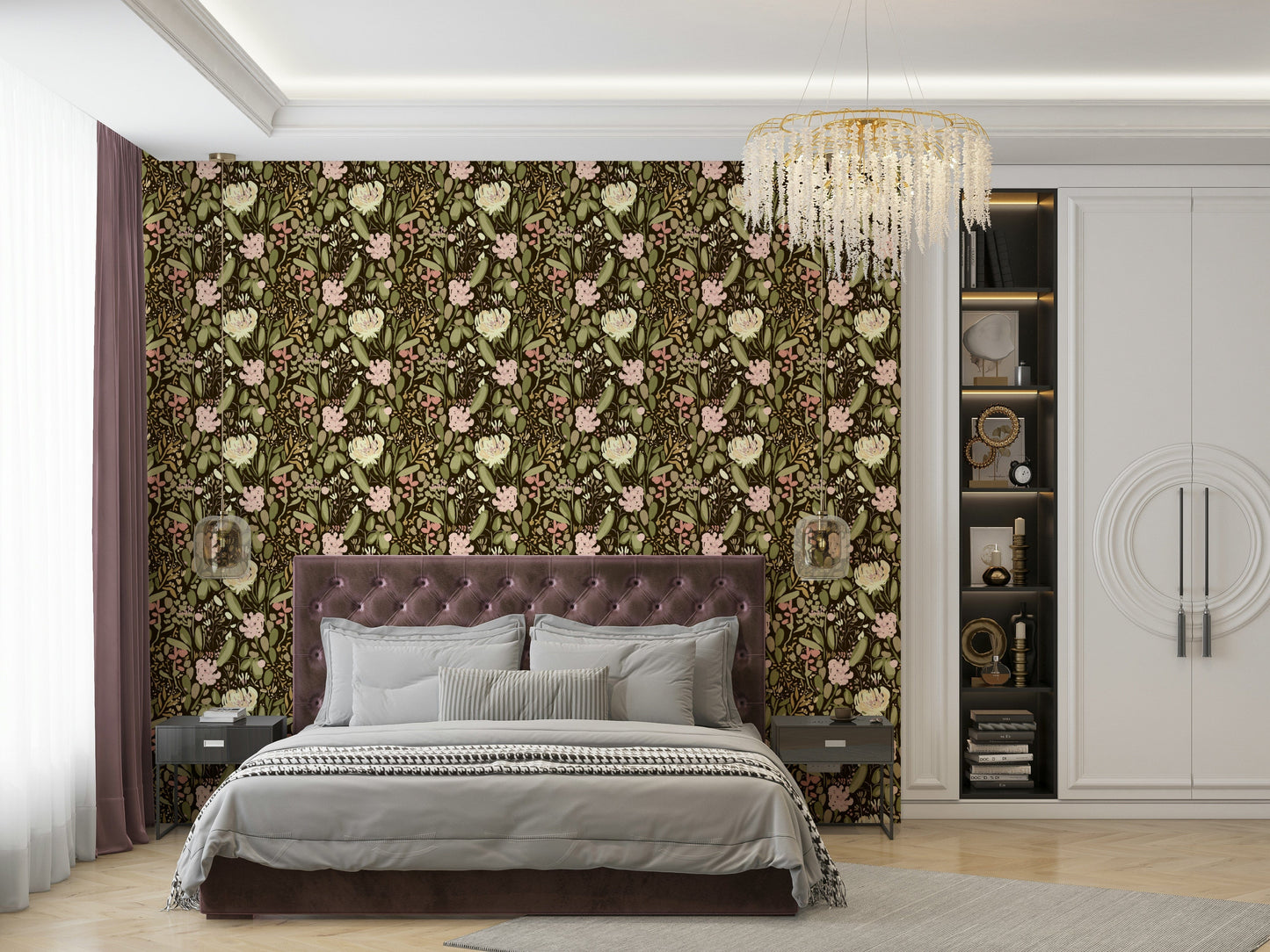 A tranquil garden bloom wall mural for your decor.

