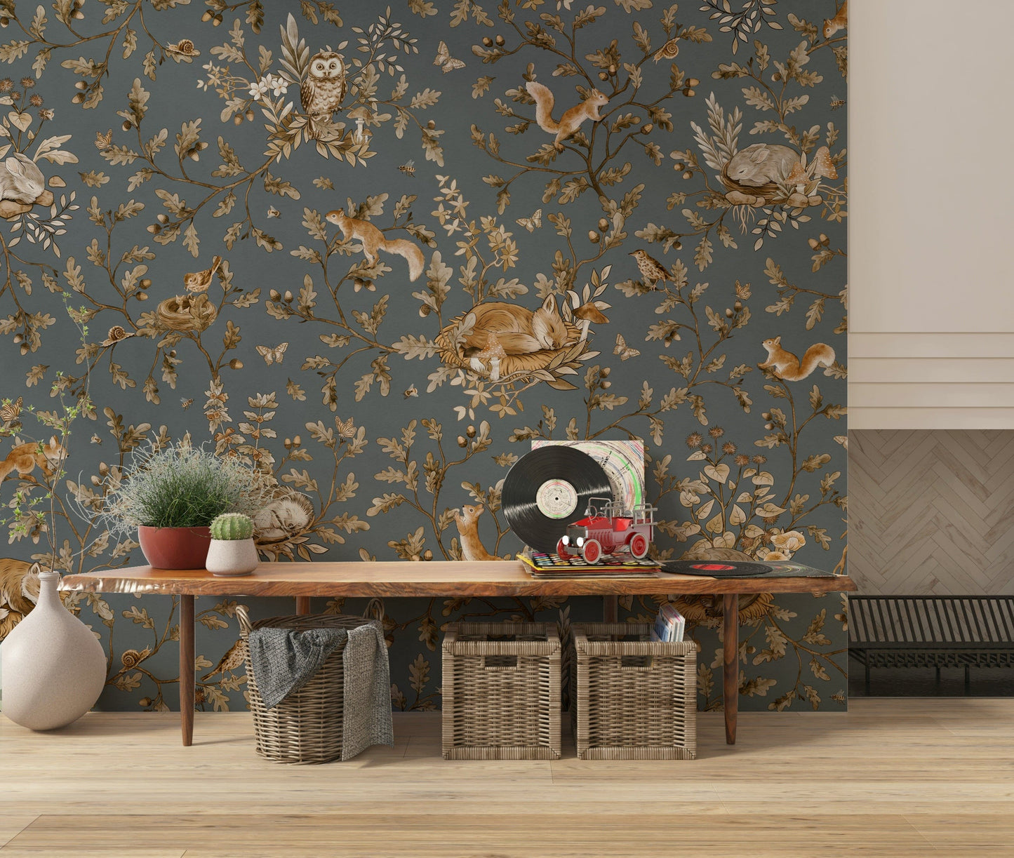 Rustic Forest Motif Wall Mural