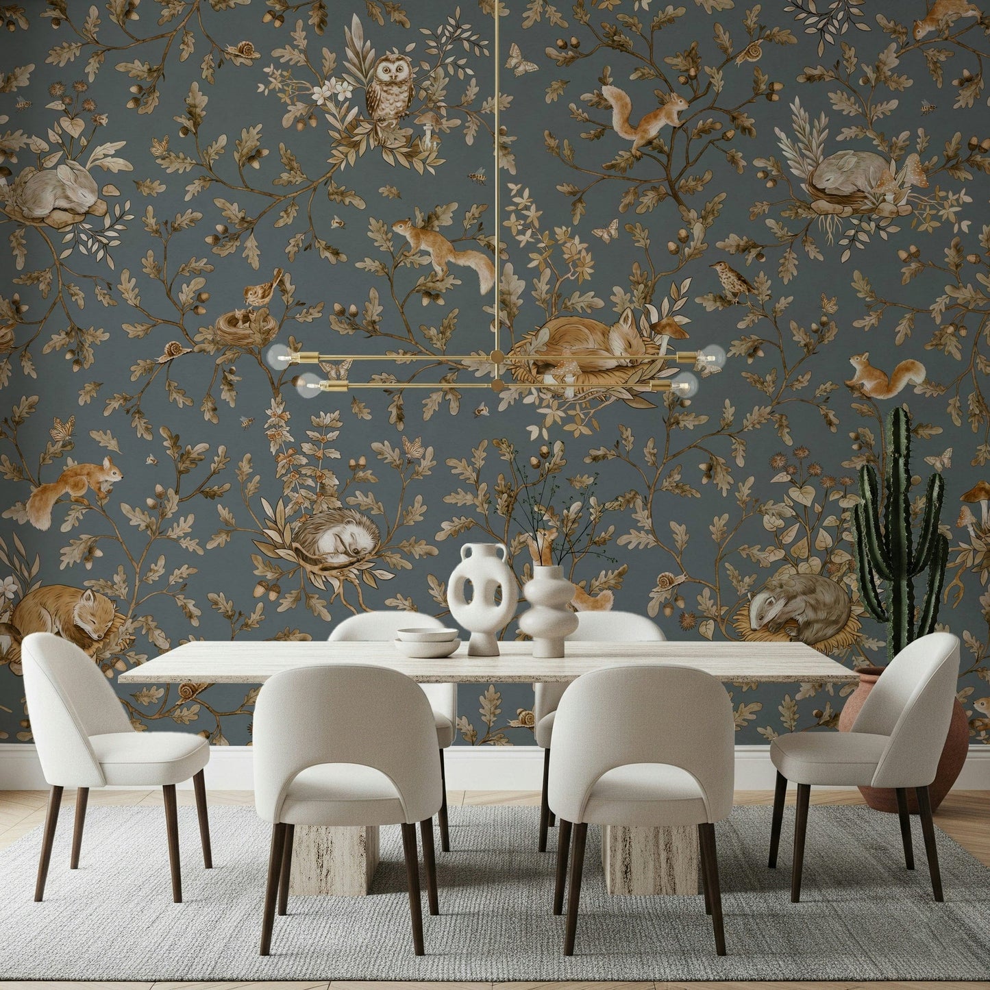 Rustic Forest Motif Wall Mural