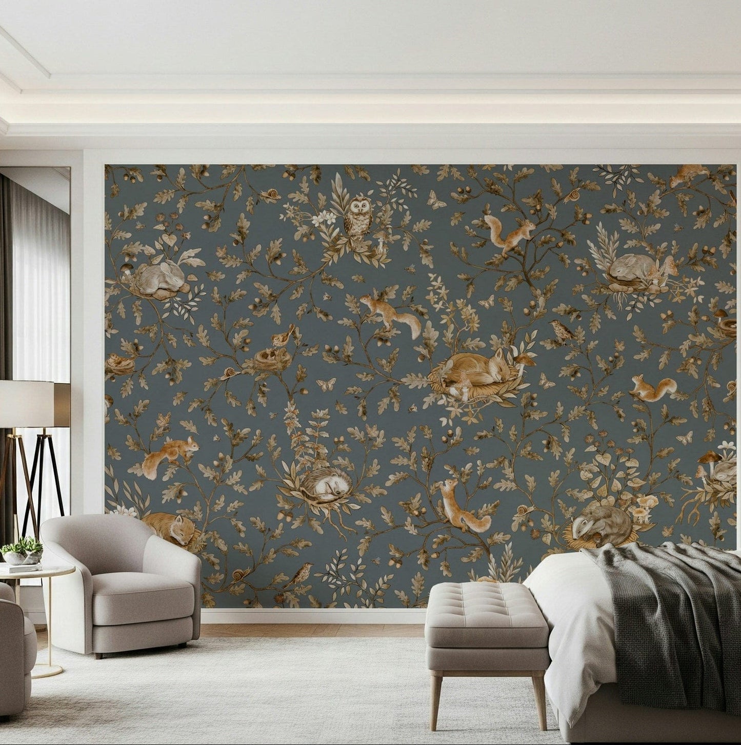 Rustic Forest Motif Wall Mural