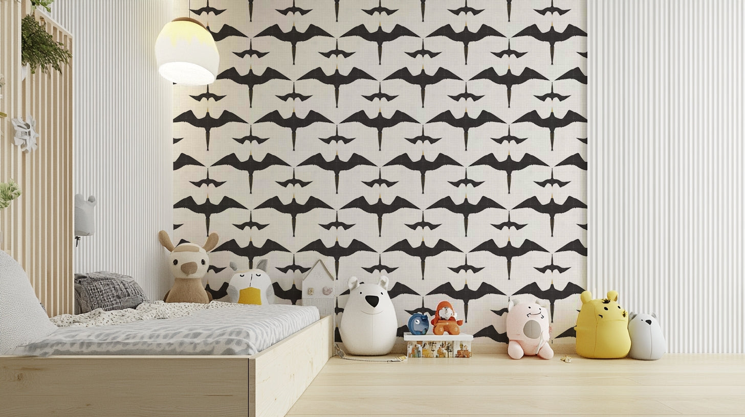 Soaring birds wallpaper with a coastal white backdrop

