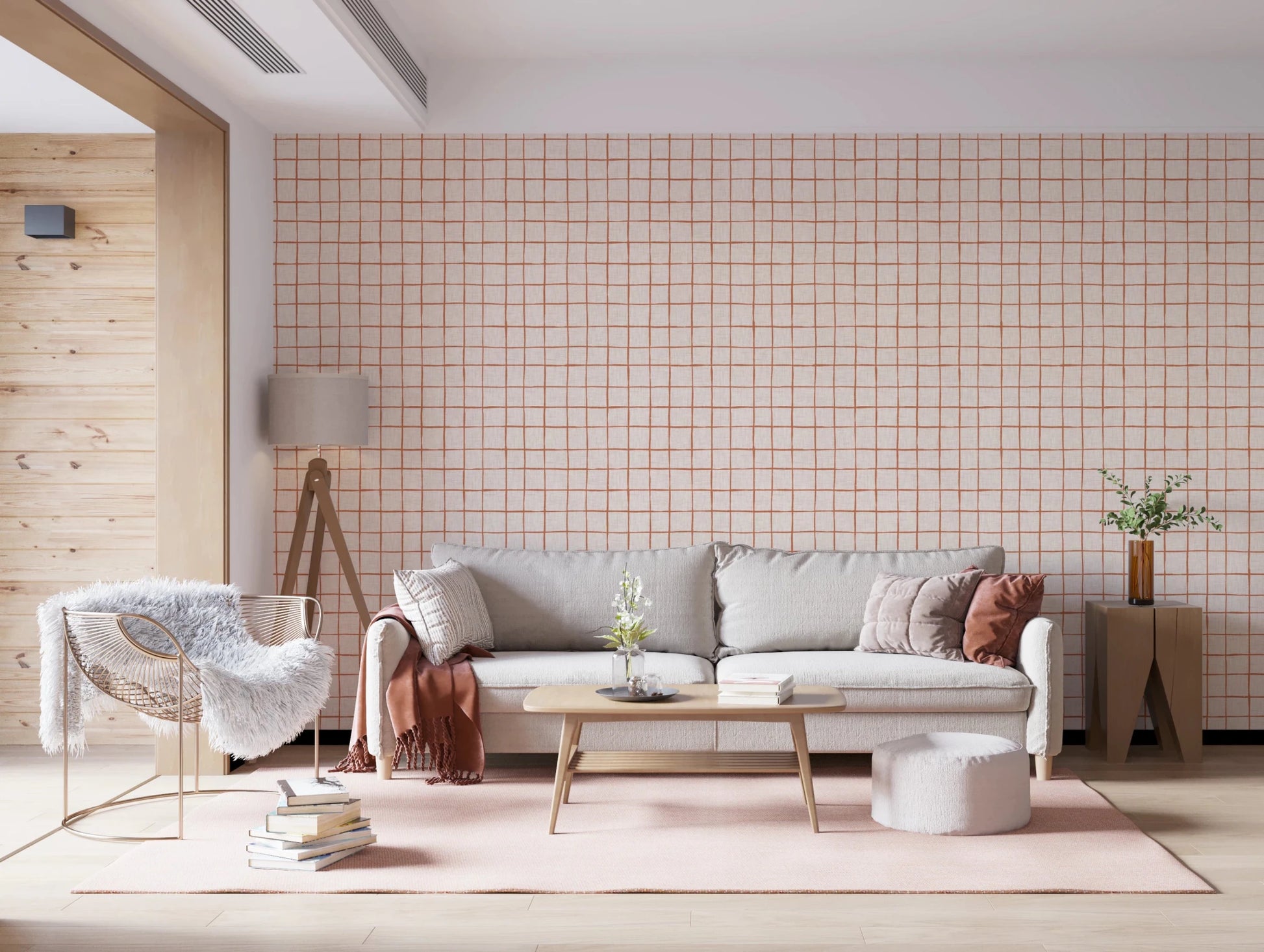 Rustic Grid Design Wallpaper⁠