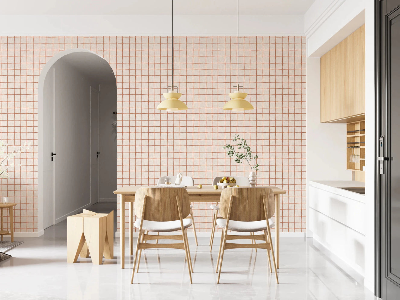 Rustic Grid Design Wallpaper⁠