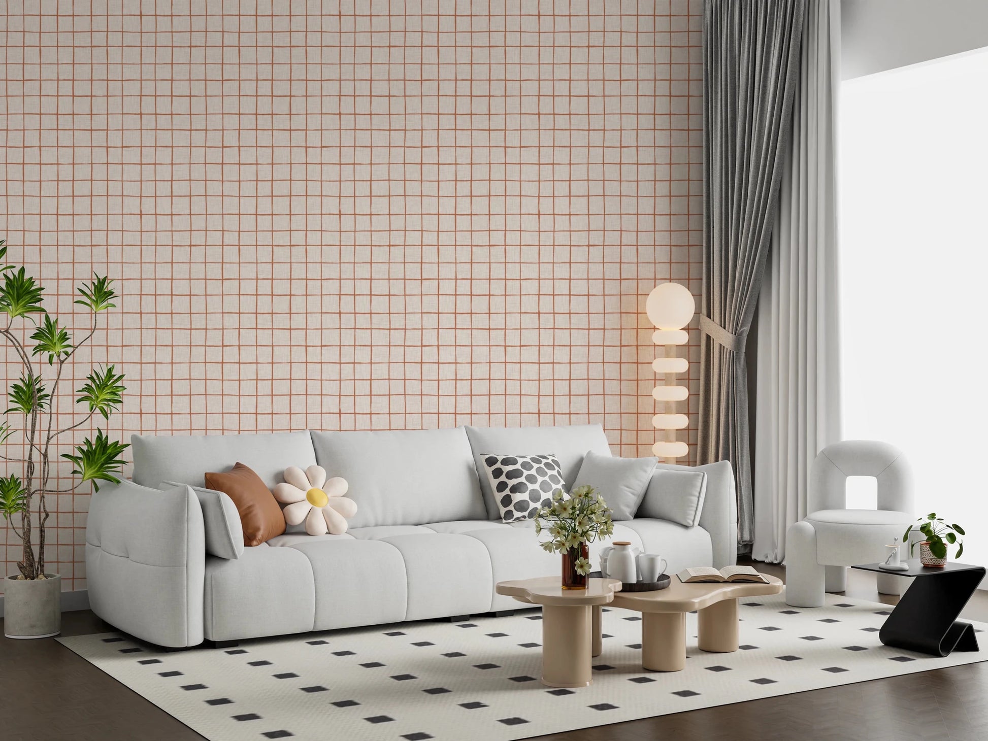 Rustic Grid Design Wallpaper⁠