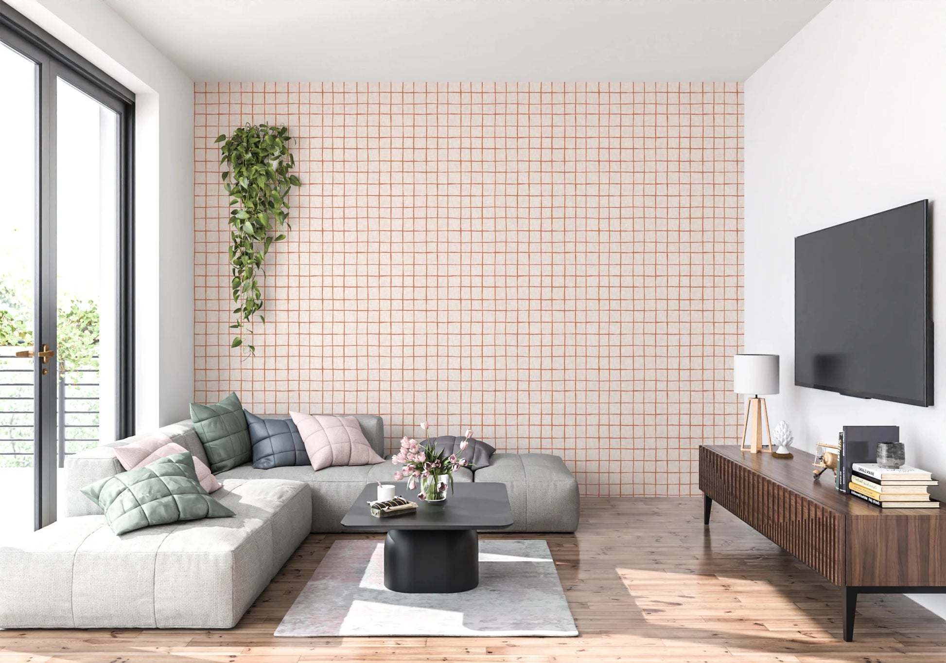 Rustic Grid Design Wallpaper⁠