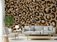 A calming animal design wallpaper mural that defines a space.