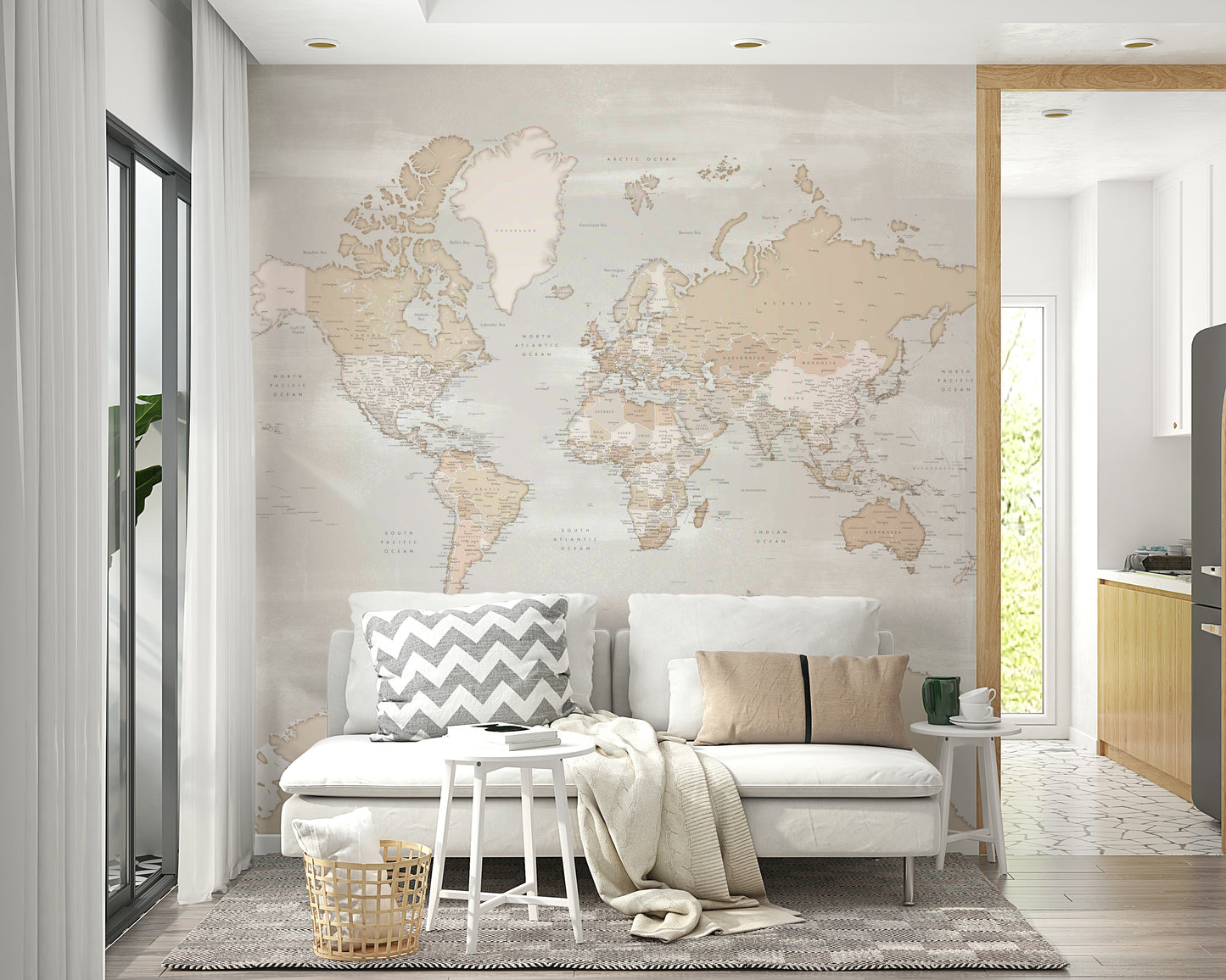 Rustic World Map Wallpaper