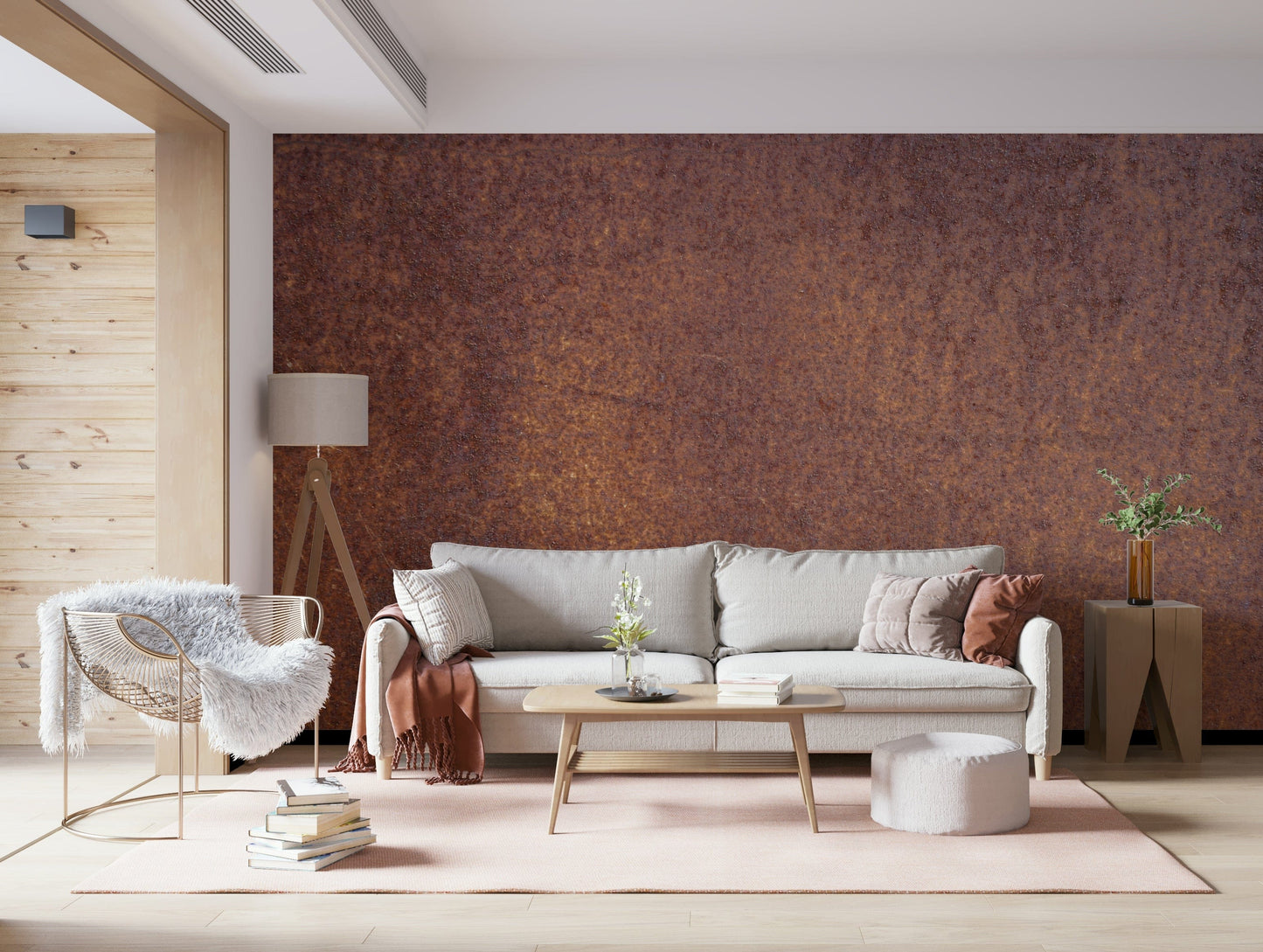 Rustic Rust Wall Mural — textured rust pattern creating a vintage, earthy interior vibe.