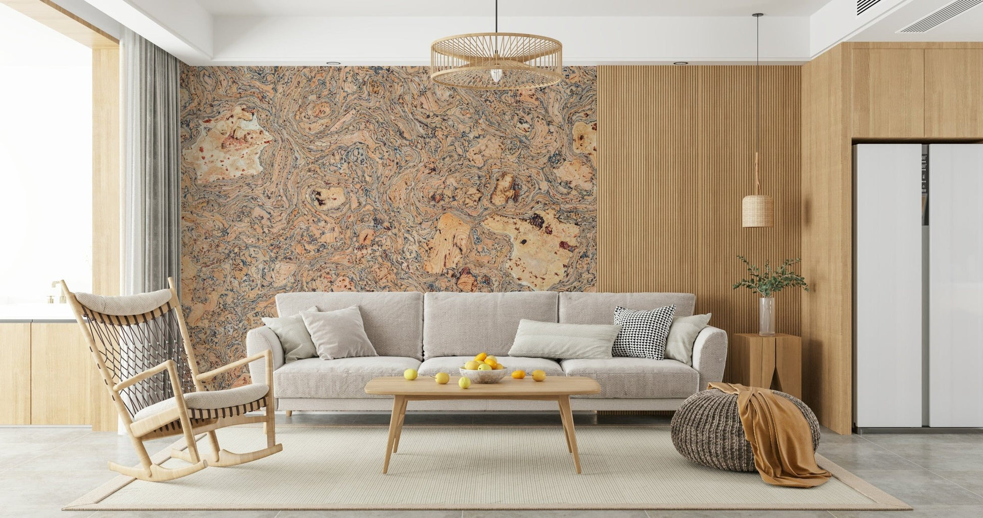 Rustic Natural Cork Pattern: a beautiful, textured, beige, and brown finish.