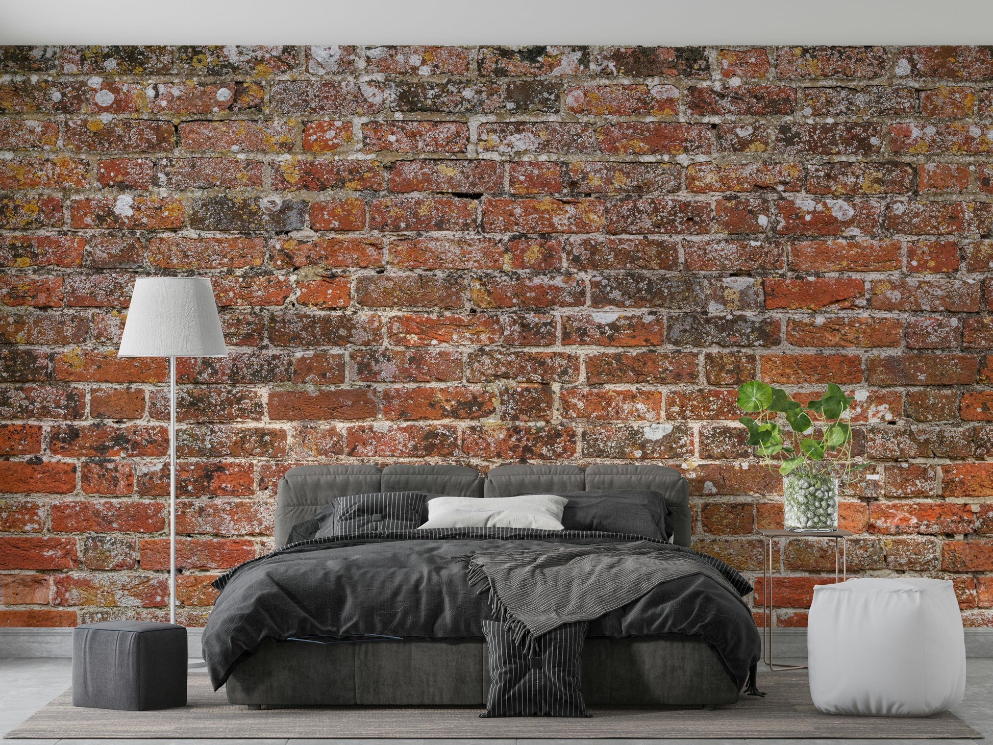 A classic red brick wallpaper for walls with a rustic feel.

