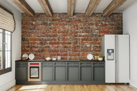 A beautiful classic red brick wallpaper mural with texture.

