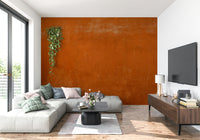 Faux Roman Sall patina mural deep orange surface.