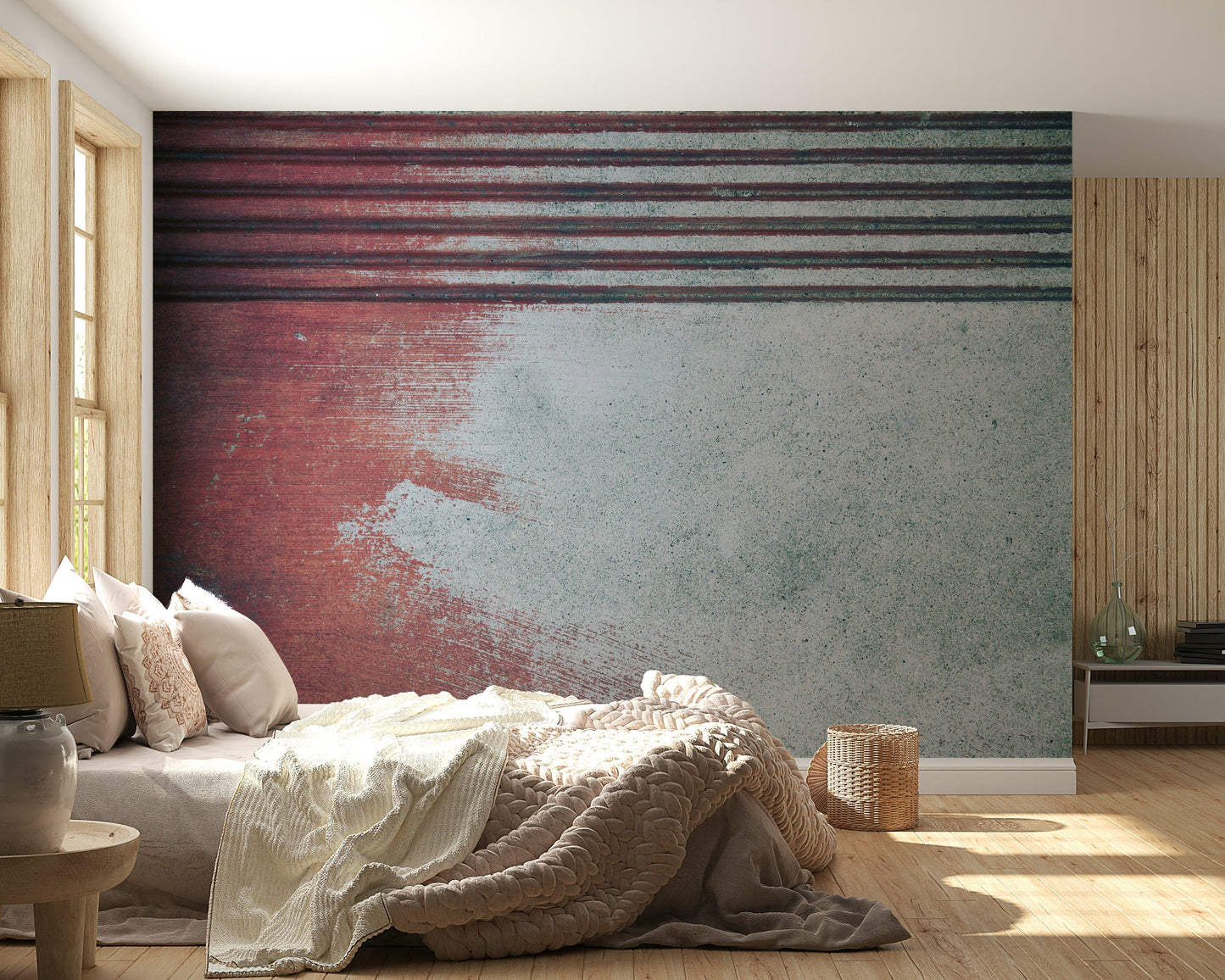 Rustic Rouge Concrete Wall Mural -2226150
