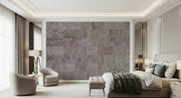 Industrial-inspired rustic block wall mural with realistic texture and depth for loft-style interiors.