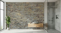 Distressed Weathered Stone Brick wallpaper, exterior wall look.