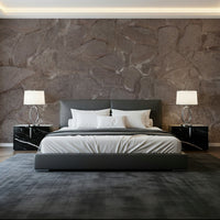Rustic stone accent wall mural with natural imperfections and layered textures for warm, inviting décor.