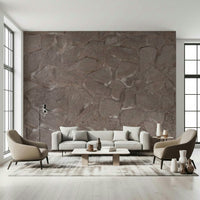 Rustic Stone Wall Wall Mural featuring natural stone textures in earthy tones for cozy, rustic interiors.