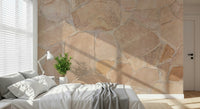 Weathered and textured stone wall effect, mural for cozy interiors