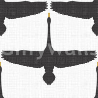 Gray rustic wallpaper with serene swan formation

