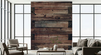 Rustic wall mural combining natural timber textures and subtle color variations for timeless décor.