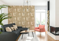 Rustic Western Dream wallpaper mural with distressed-style Western icons and desert motifs.