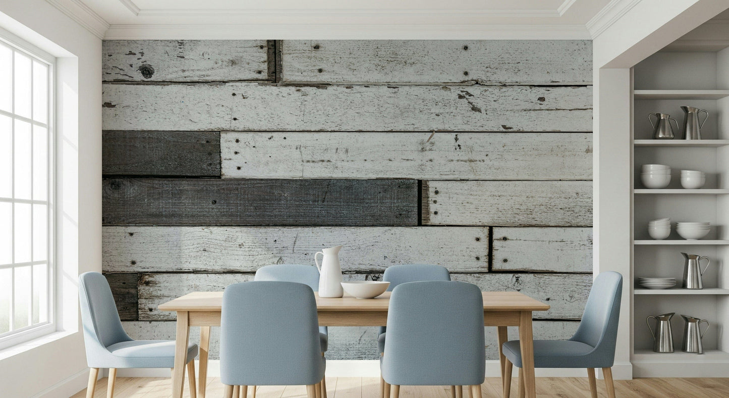 Distressed wood texture wall mural combining natural imperfections and earthy tones for cozy interiors.
