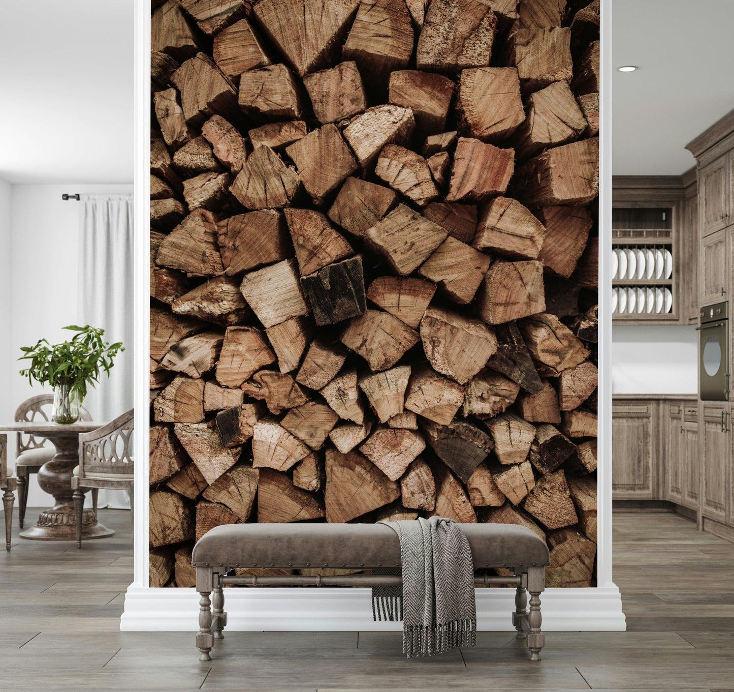Woodpile Texture Wall Mural -2226414