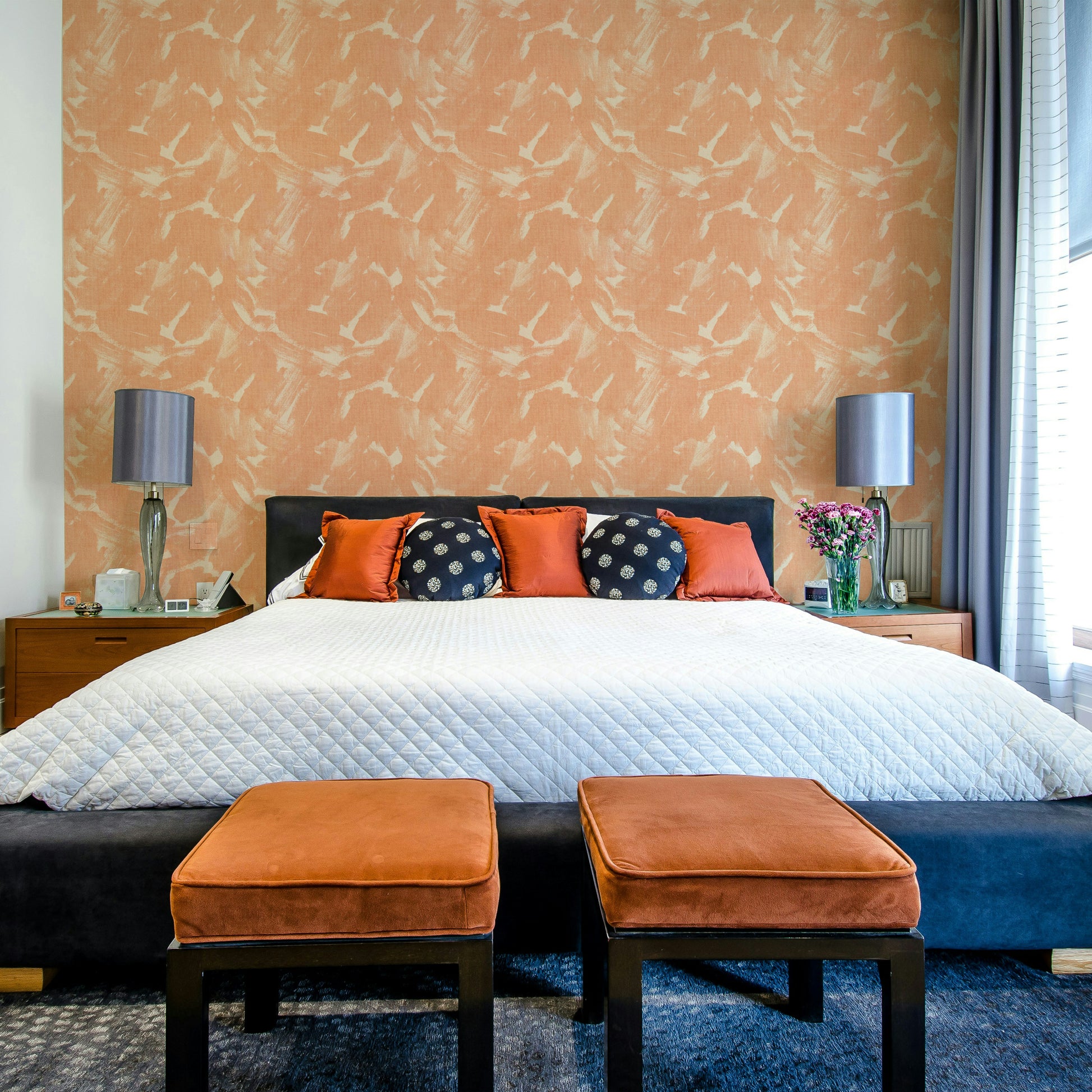Abstract rusty metal design with brushstroke pattern wallpaper

