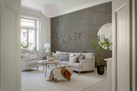 Aged metal sheet wall mural in copper brown shades