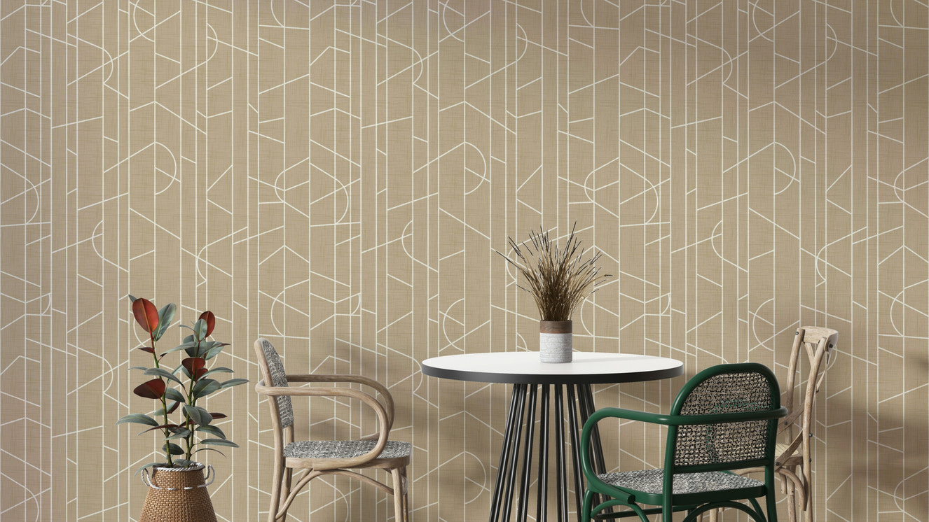 Elegant Lines Decor wallpaper in safari tones

