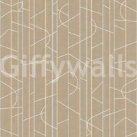 Flowing line wallpaper in warm, grounded tones

