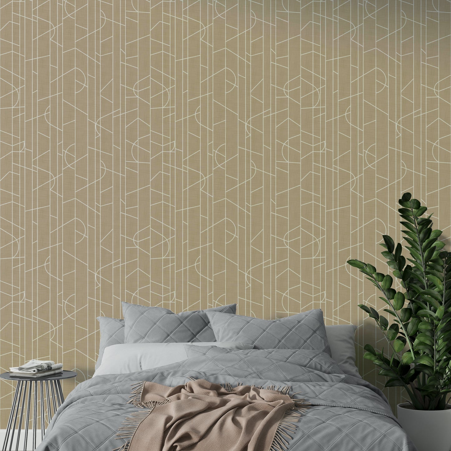 Safari canvas mural wallpaper with soft curves

