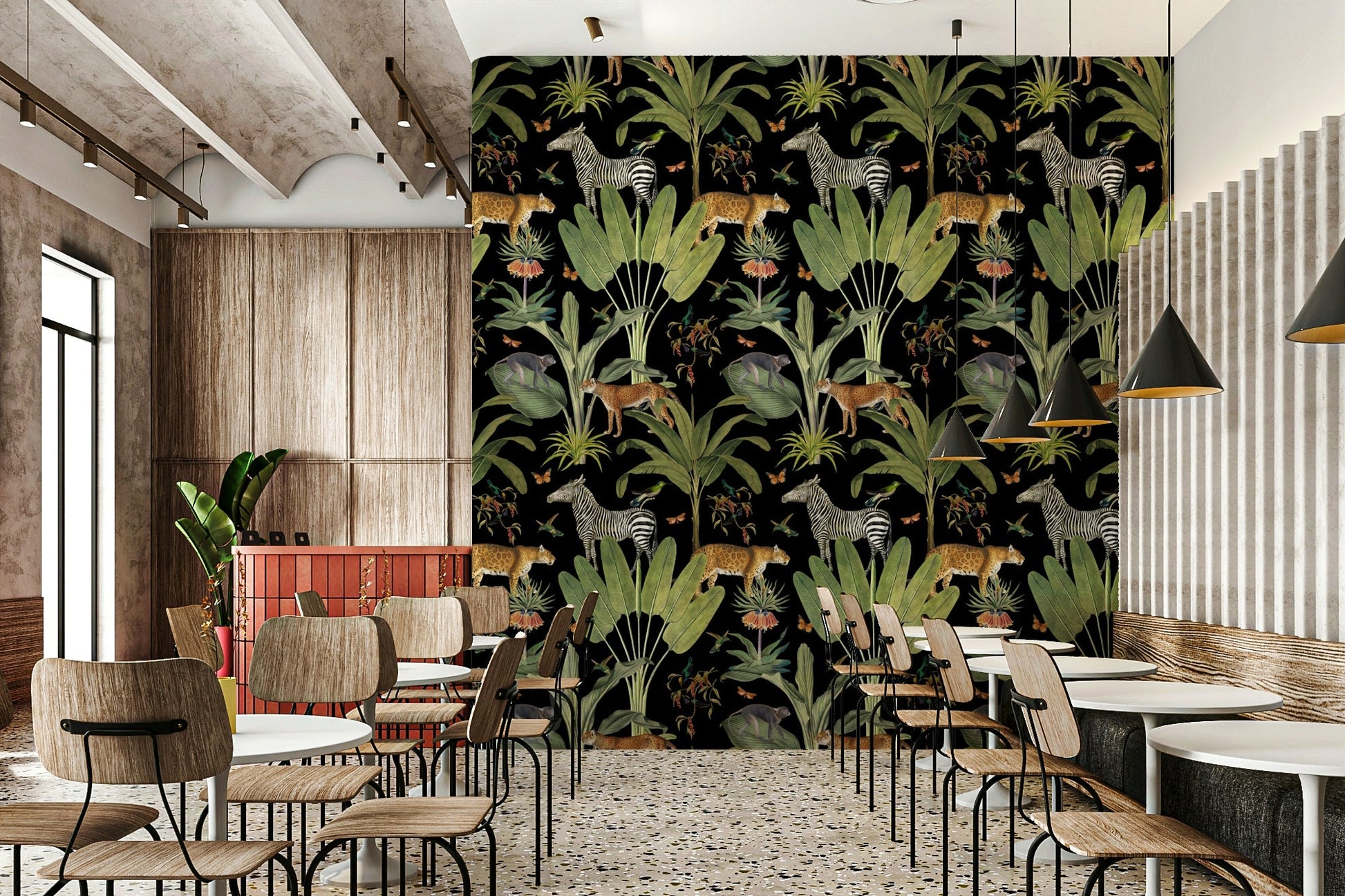 Safari mural wallpaper for dramatic interiors
