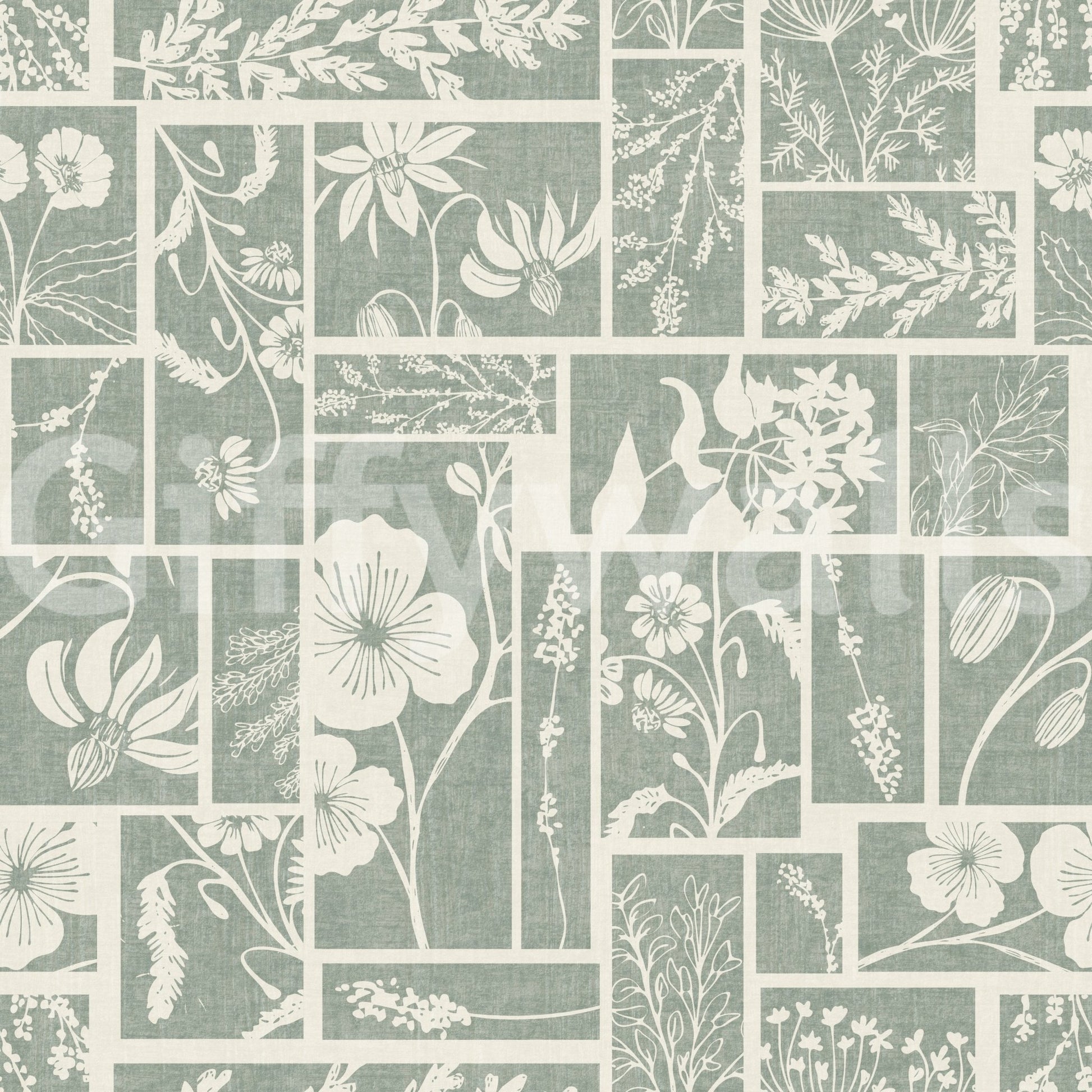 Nature inspired wallpaper with green collage design