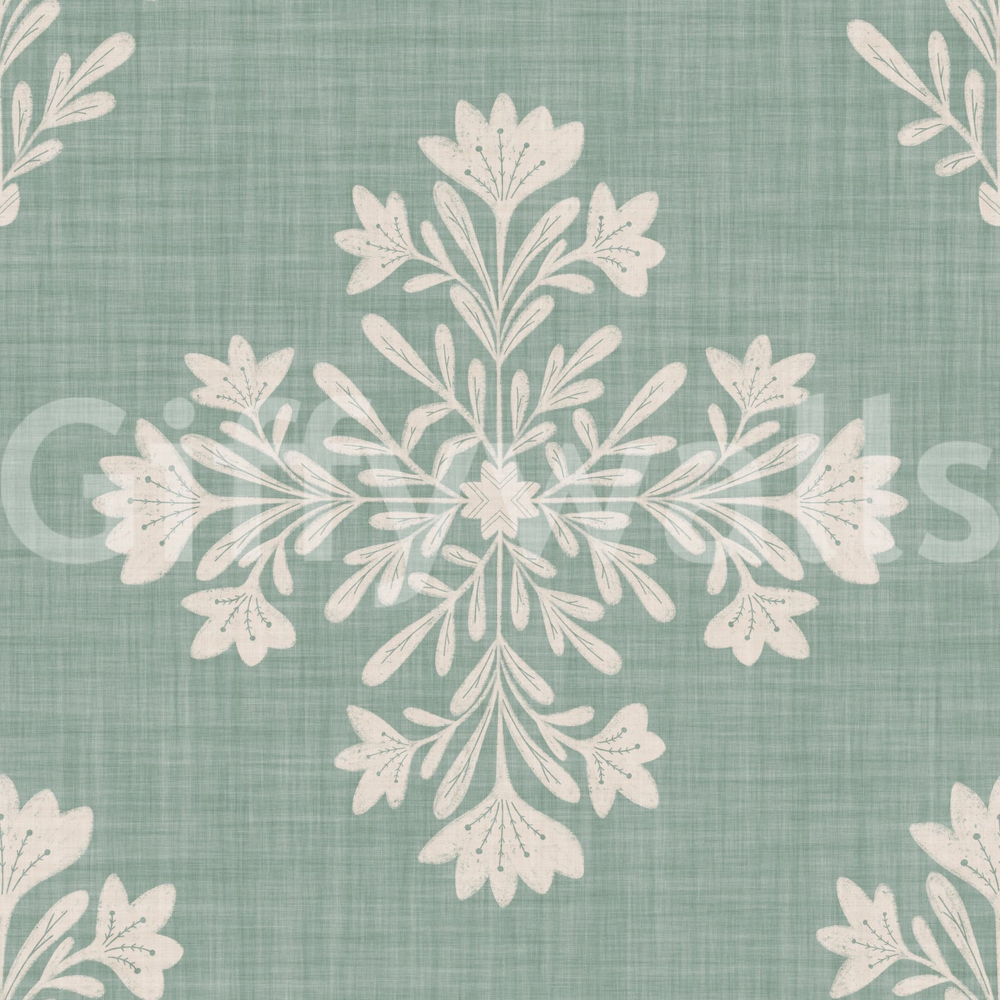 Soft leaf and flower wallpaper

