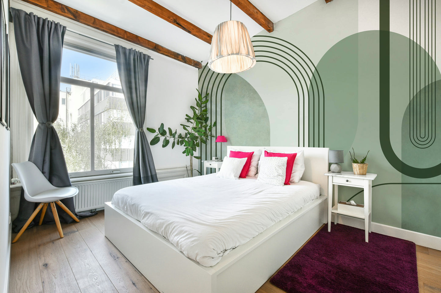 Sage Green Archways Wall Mural