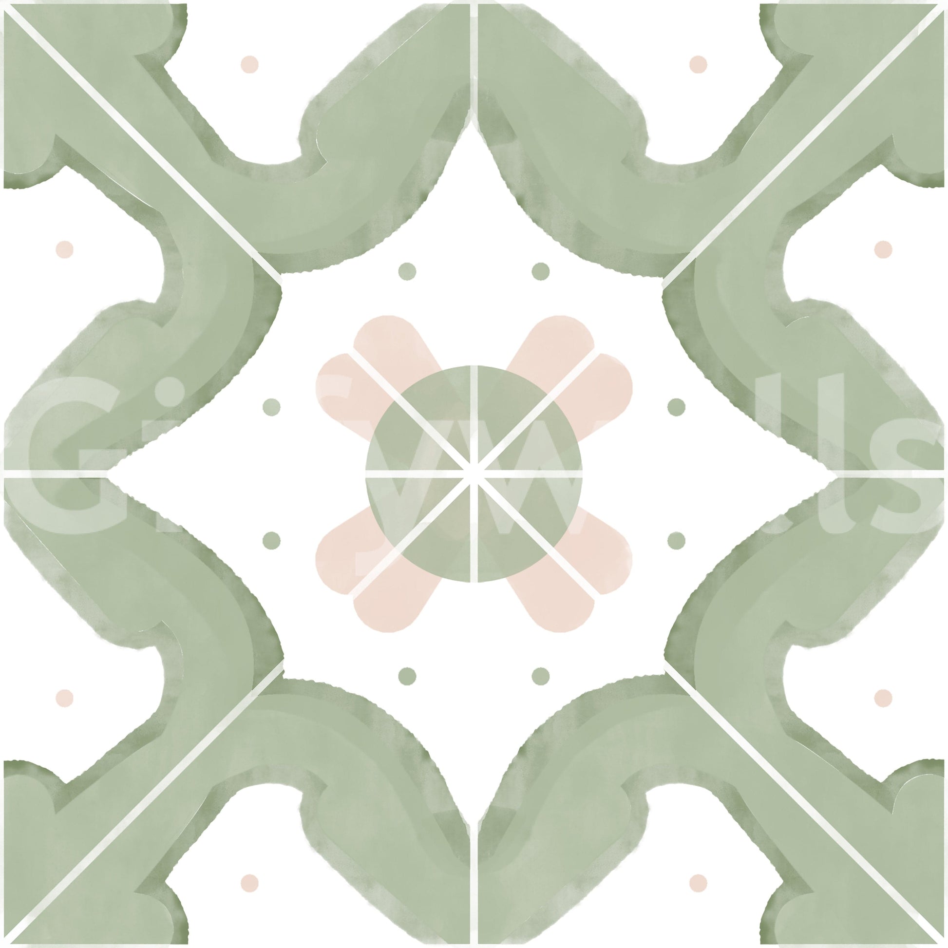 Wallpaper with a pattern of classic squares

