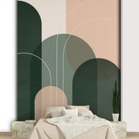 Gentle flowing green design wall mural for bedrooms

