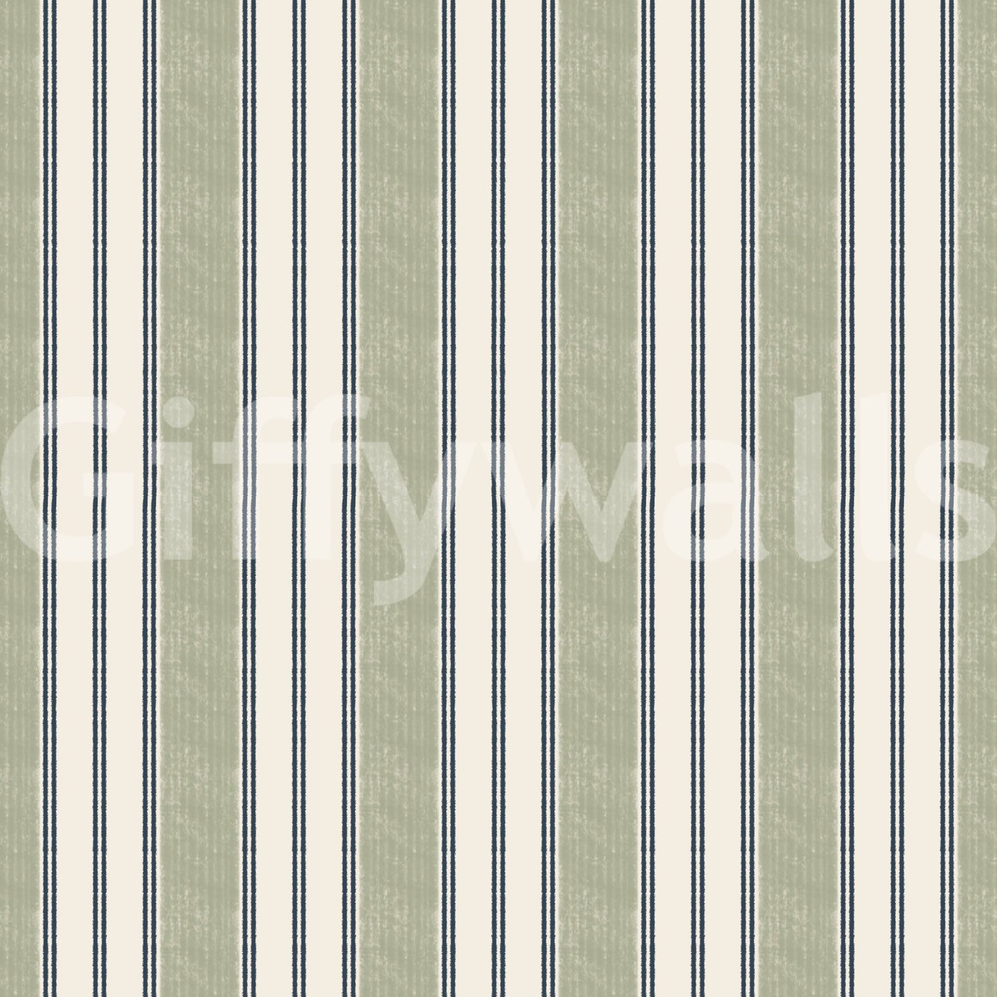 Preppy Grandmillenial ticking stripes-Green Wallpaper⁠