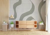 A graceful subtle pattern wall mural in cool, neutral tones.