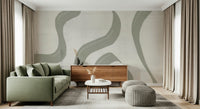 An artistic soft focus mural on minimalist wallpaper.