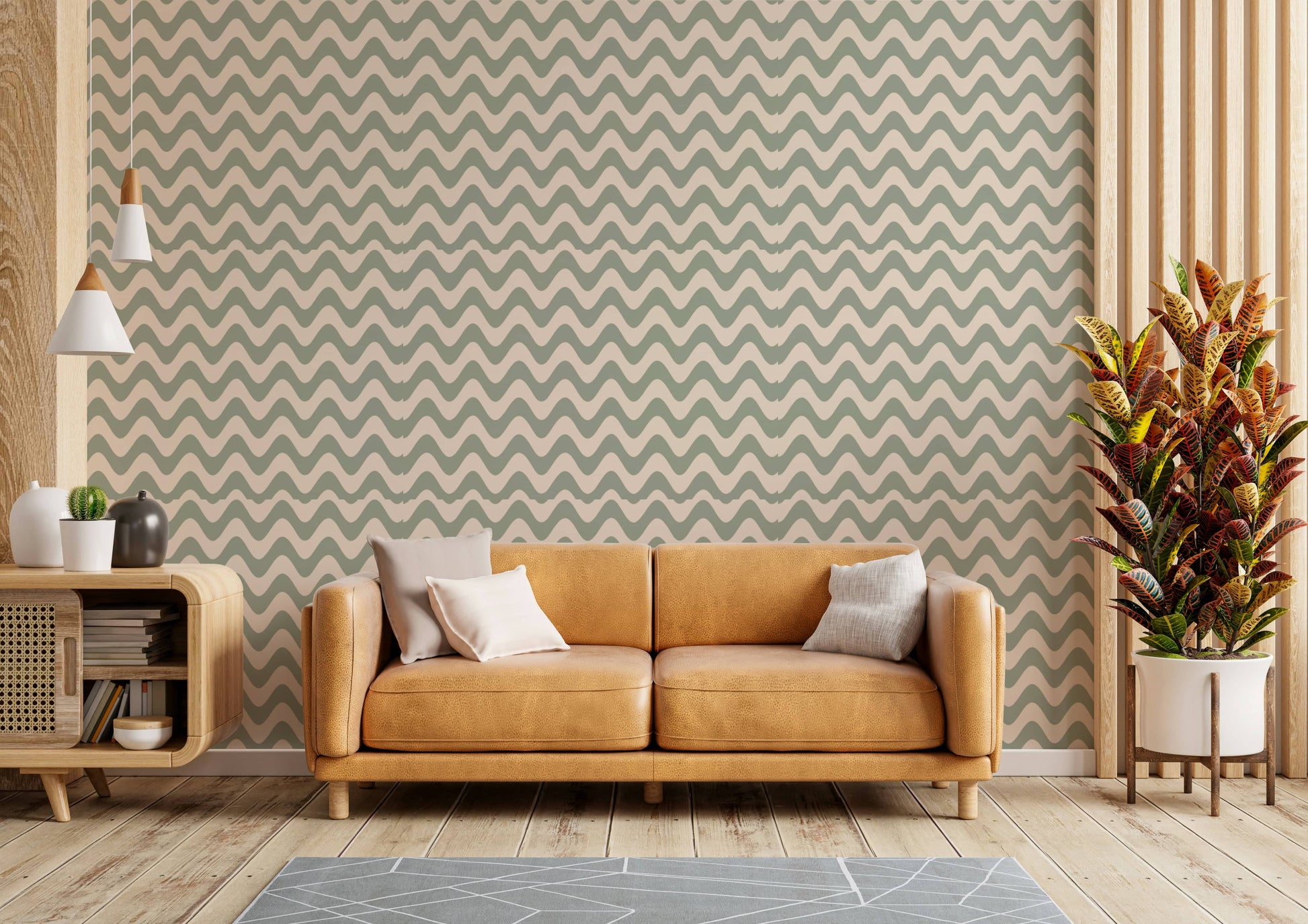 A peaceful wallpaper with an organic, flowing design.

