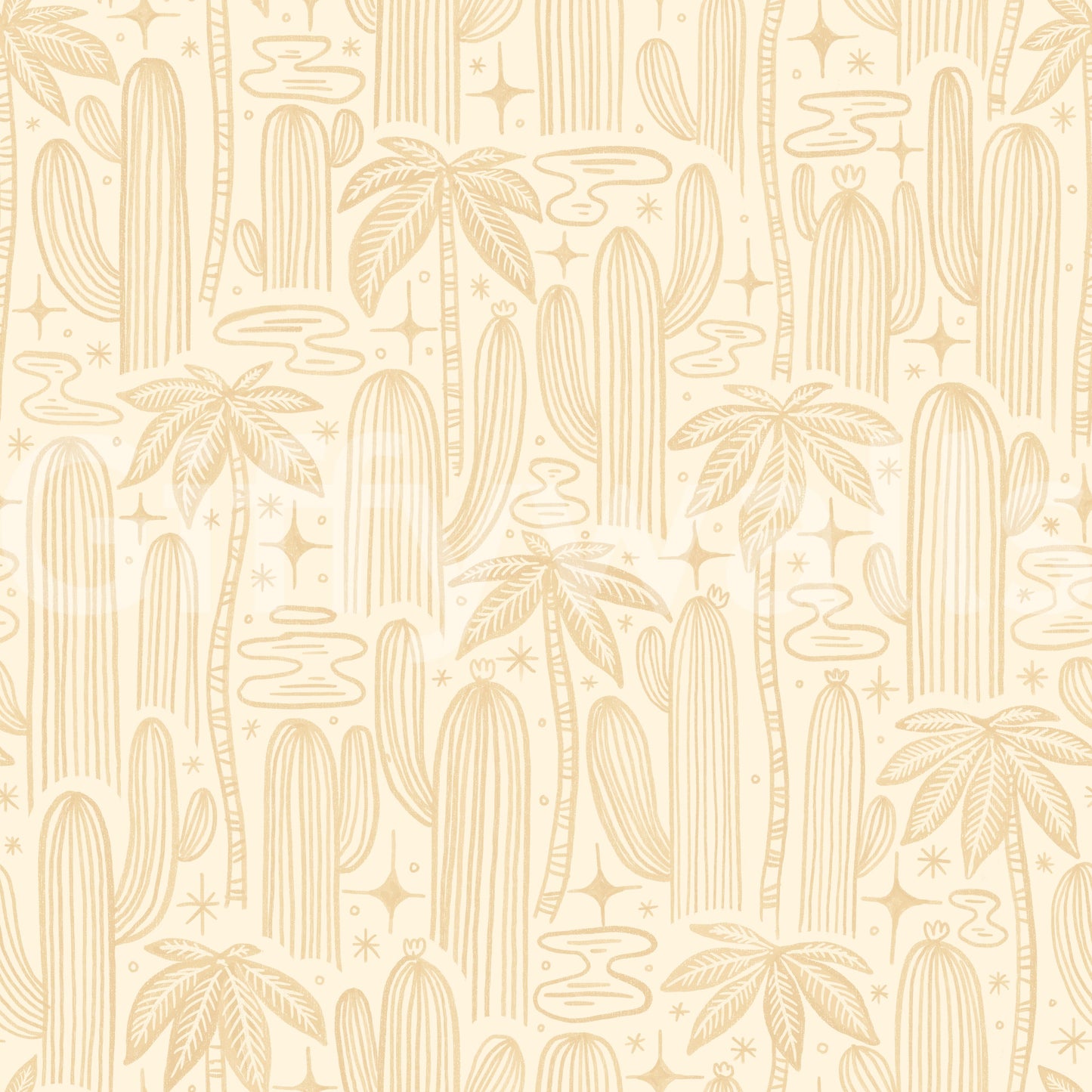Saguaro Starlight Offwhite white Wallpaper⁠