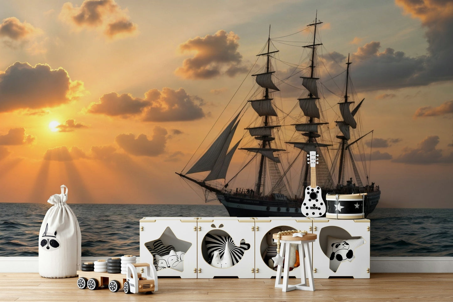 The mural has a realistic, high-resolution appearance.

