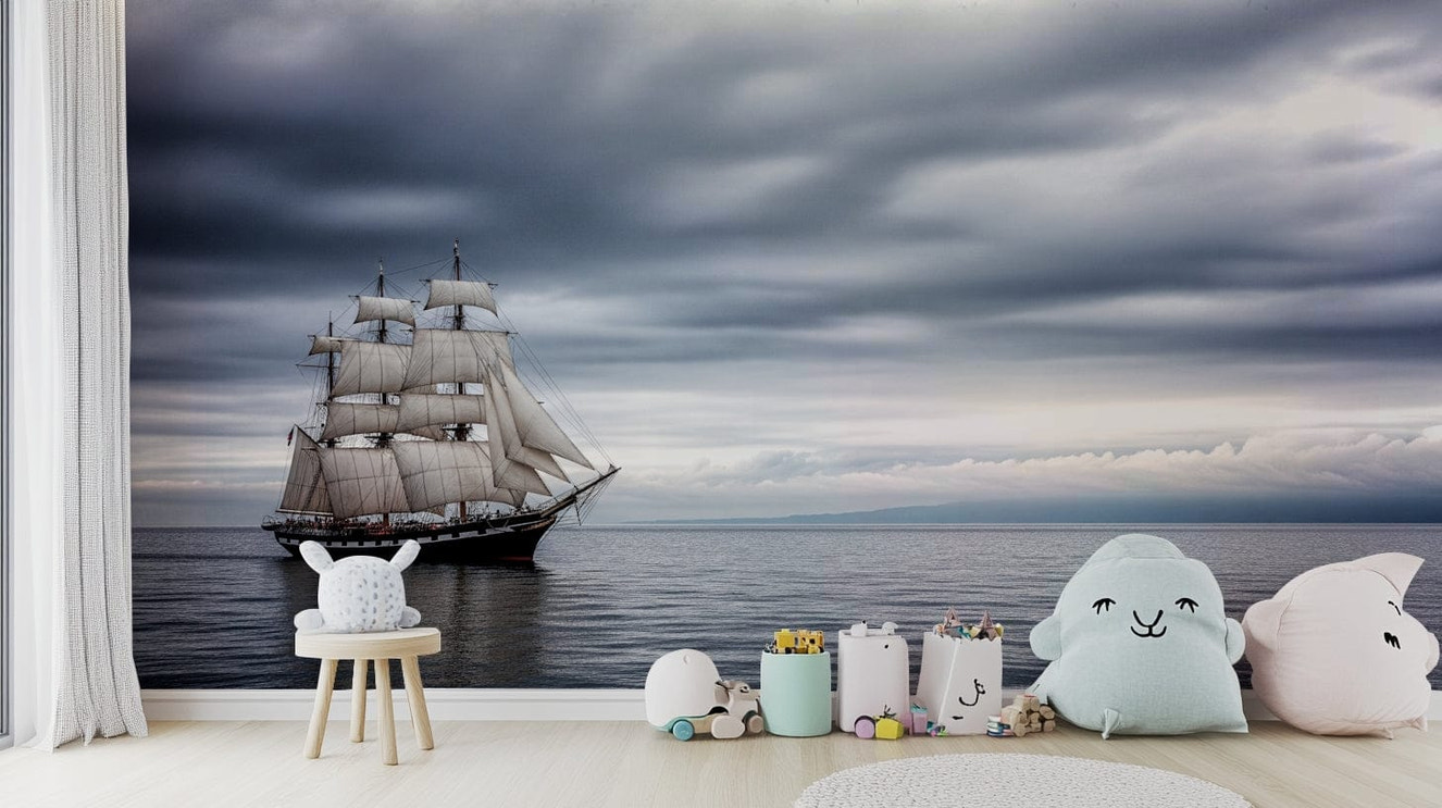 Realistic pencil sketch of 18th century galleon for sophisticated wall decor.