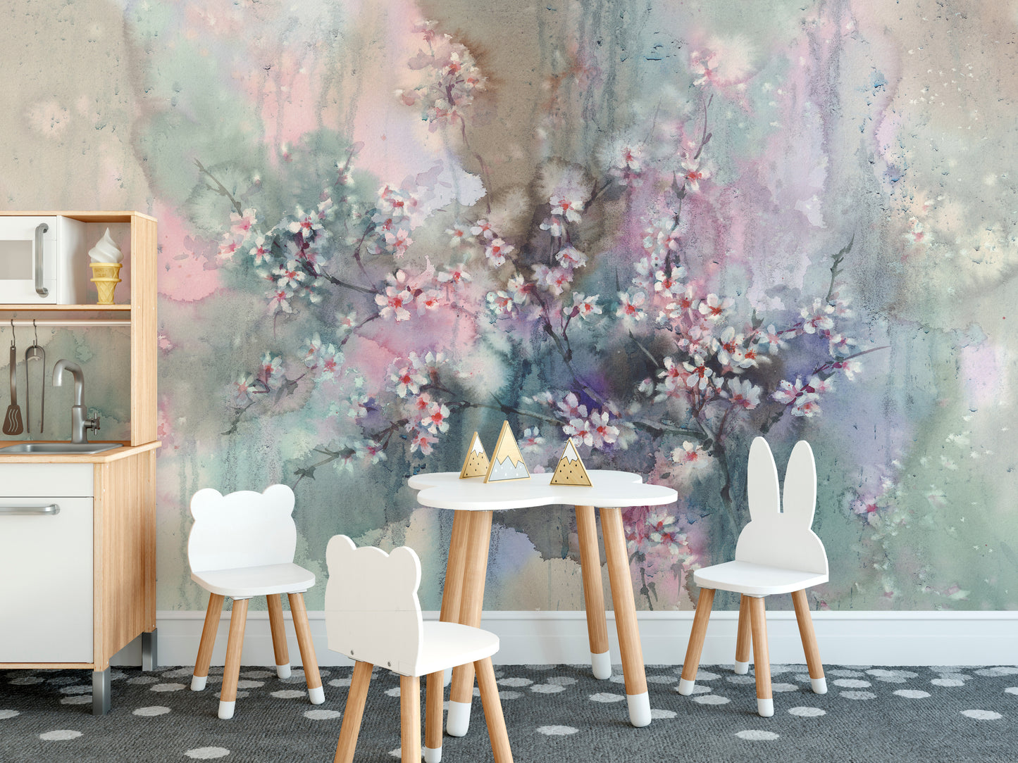 Sakura Watercolor Flower Wallpaper Wall Murals - Giffywalls