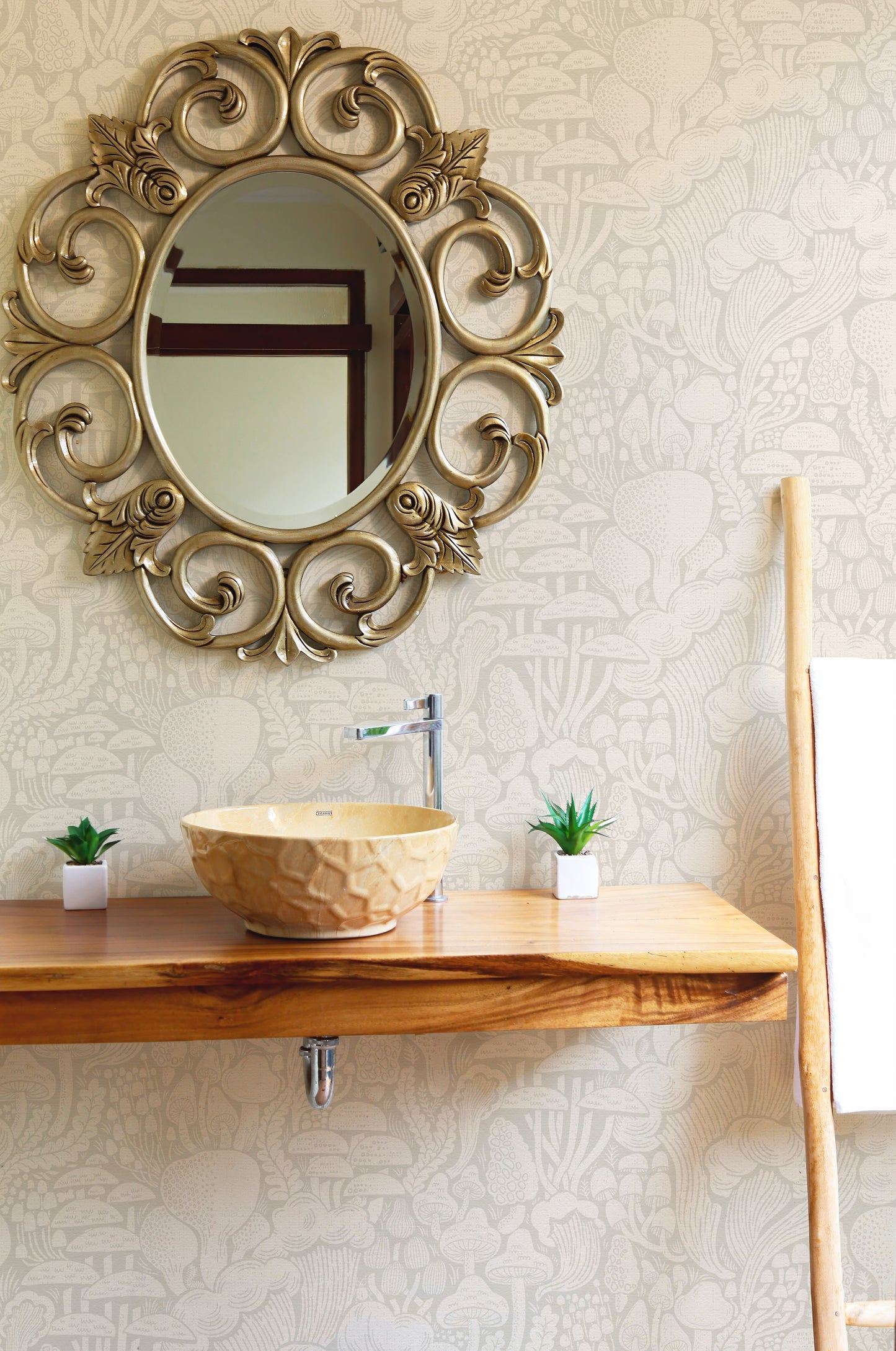 Sand Fungi Forest Silhouettes Wallpaper⁠